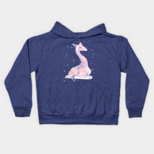 Sleepy Baby Giraffe | Watercolor Cute Animals Kids Hoodie